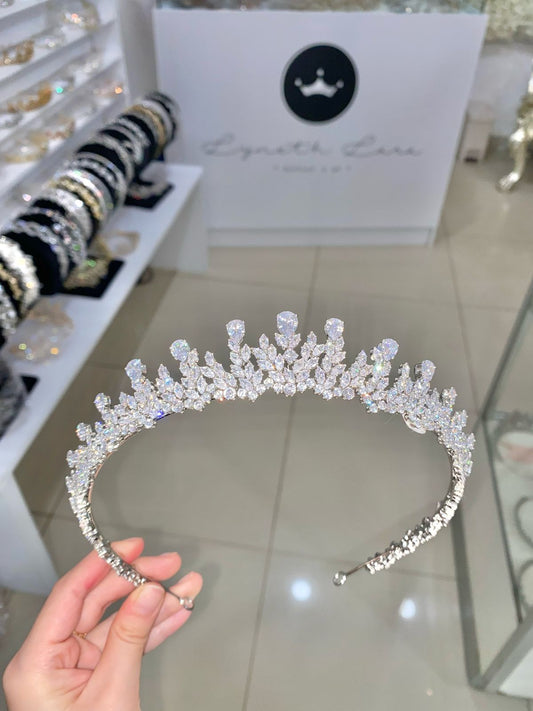 Tiara de zirconias plata